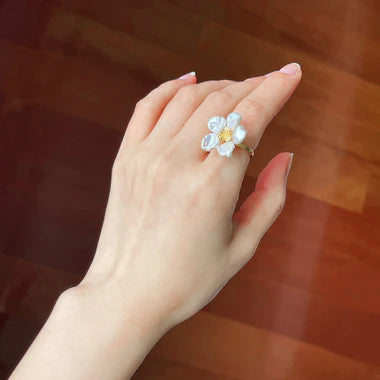 Keshi Pearl Flower Petal Ring