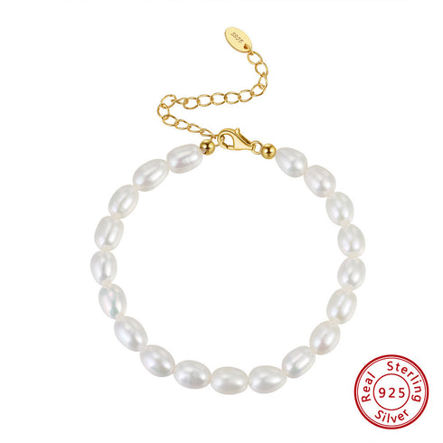 Baroque Rice Bracelet and Necklace Set – Gold Vermeil