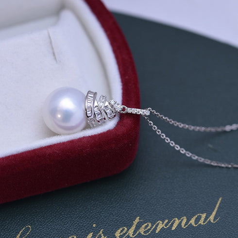 Sparkling Tree White / Purple Pearl Pendant Necklace – Sterling Silver/Gold Vermeil