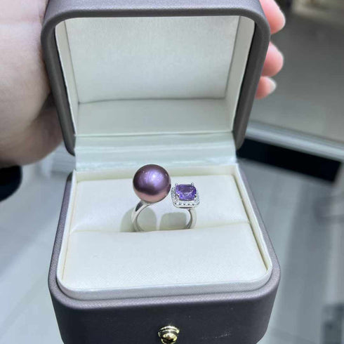 Aurora Iridescent Purple Pearl Ring
