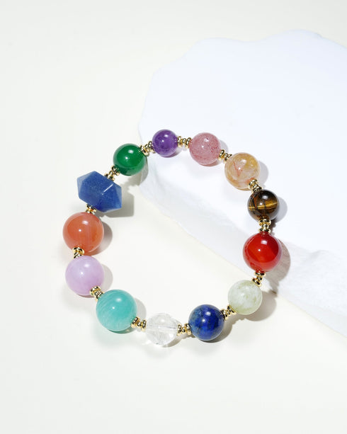 Rainbow Gemstone Bead Bracelet