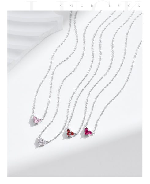 Colorful Birthstone Heart Pendant Necklace - Sterling Silver