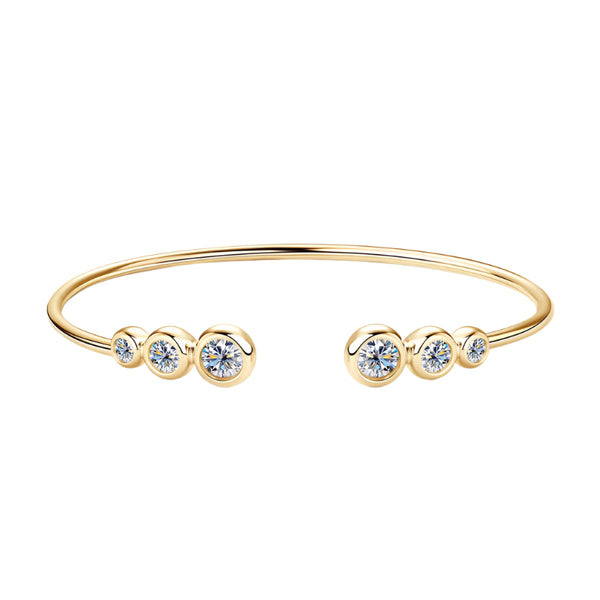 1.80 CT Stylish Moissanite Open Bracelet (Gold)