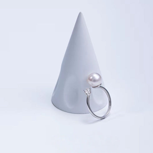 Freshwater Pearl & Zirconia Open Ring