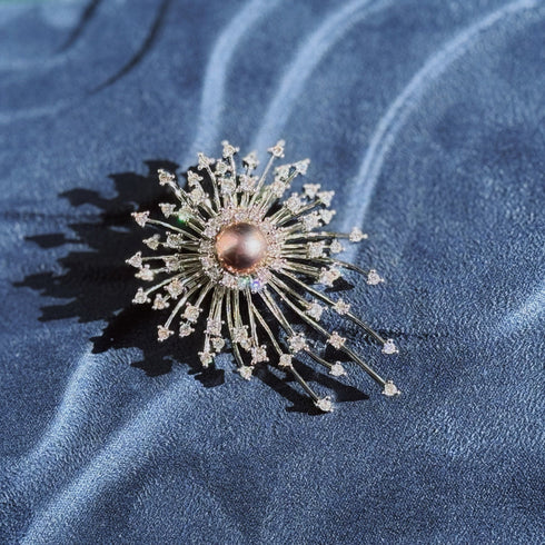 Purple Freshwater Pearl Fireworks Brooch