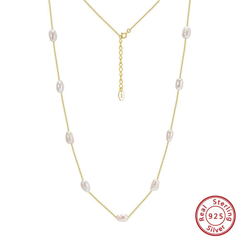 Baroque Freshwater Pearl Necklace and Earrings Set – Sterling Silver