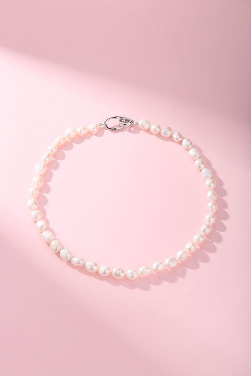 9-10mm White Baroque Pearl Necklace - House Of Pearls