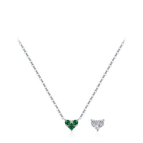 Colorful Birthstone Heart Pendant Necklace - Sterling Silver