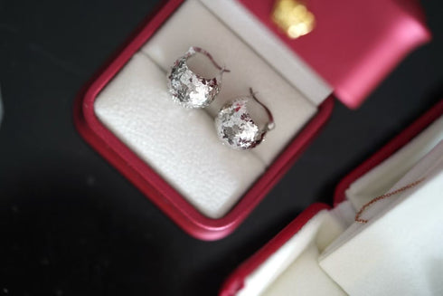 Shiny Gold Chip Hoops – Gold Vermeil/Sterling Silver