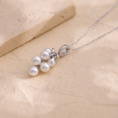 Grapes Pearl Pendant Necklace - Sterling Silver