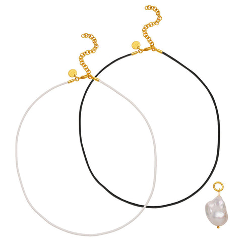 Baroque Pearl Leather Cord Necklace - May-Lynn