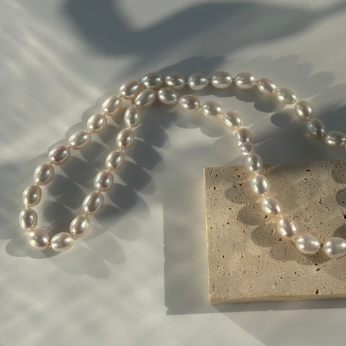 Baroque Rice Bracelet and Necklace Set – Gold Vermeil