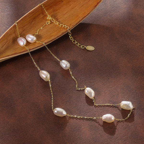 Baroque Freshwater Pearl Necklace and Earrings Set