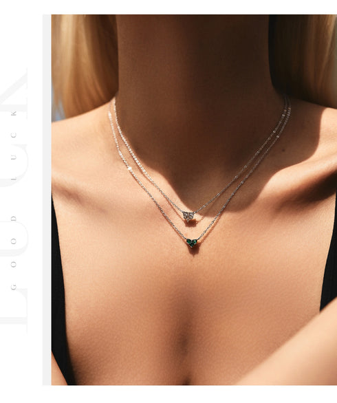 Colorful Birthstone Heart Pendant Necklace - Sterling Silver