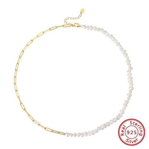 Baroque Pearl Chain Bracelet & Necklace Set – Sterling Silver