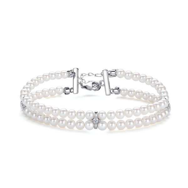 Double Layer 3-4mm Freshwater Pearl Bracelet