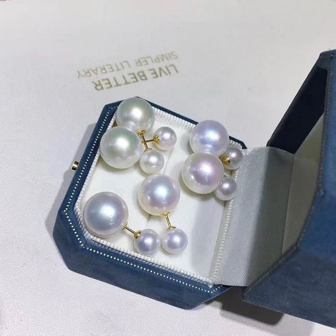 Bold Dual Edison Pearl Stud Earrings - Versatile Design