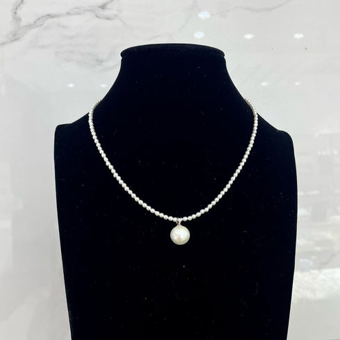 Petite Luxe Mini Pearl Necklace - Sterling Silver