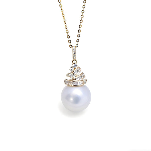 Sparkling Tree Pearl Pendant Necklace – Sterling Silver/Gold Vermeil