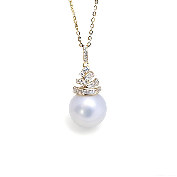Sparkling Tree White / Purple Pearl Pendant Necklace – Sterling Silver/Gold Vermeil