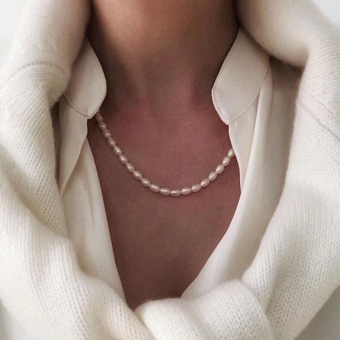 Multicolor Rice Baroque Freshwater Pearl Necklace