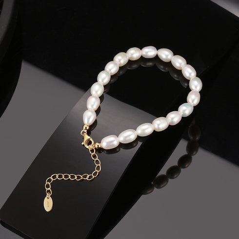 Baroque Rice Bracelet and Necklace Set – Gold Vermeil