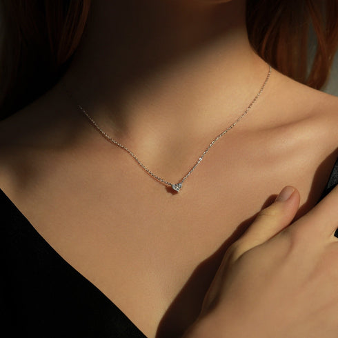 Colorful Birthstone Heart Pendant Necklace - Sterling Silver