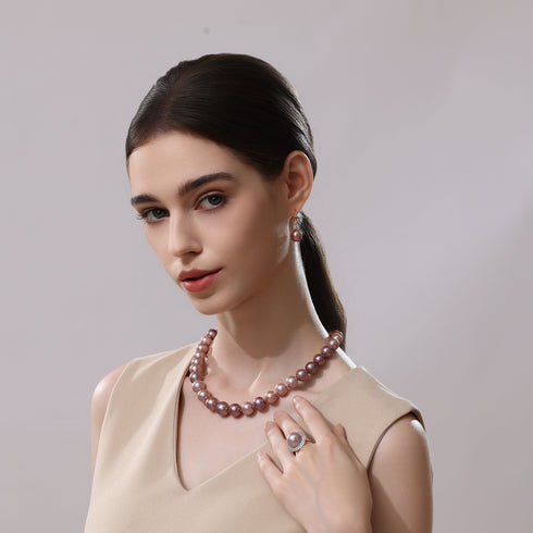 Radiance Edison Purple Pearl Hook Earrings