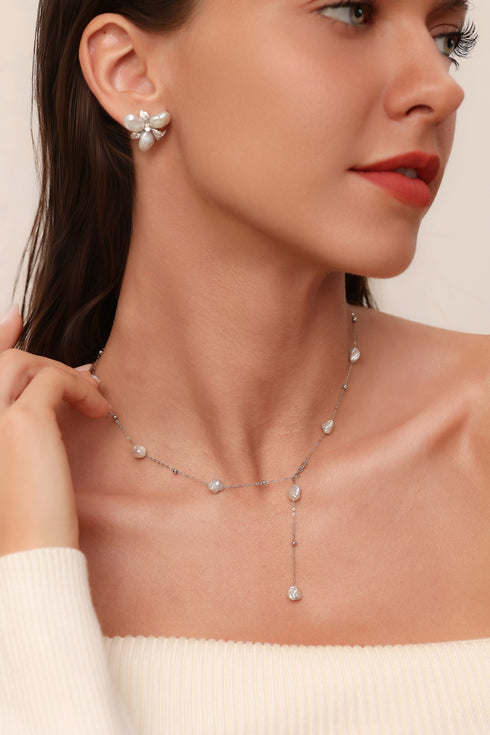 Baroque Pearl Y-Shape Necklace - Versatile Styling