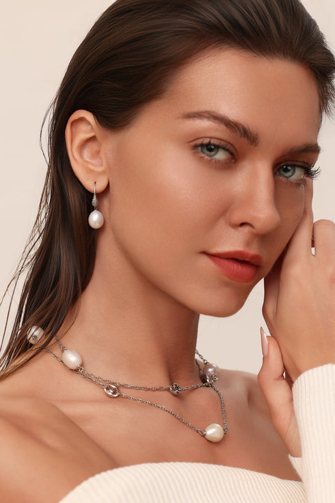 Teardrop Pearl Hook Earrings - Sterling Silver/ Gold Vermeil