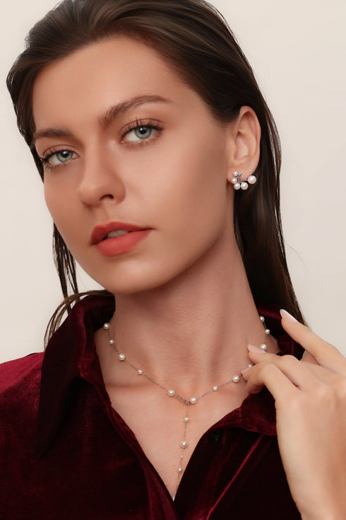 Sparkle Pearl Silver Earrings - Sterling Silver