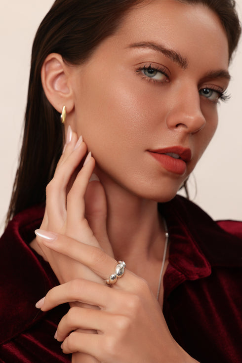 Bubble Twisted Open Ring - Sterling Silver