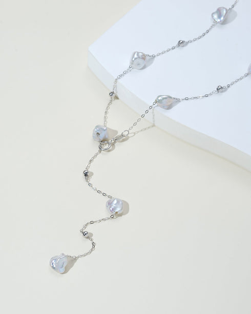 Baroque Pearl Y-Shape Necklace - Versatile Styling