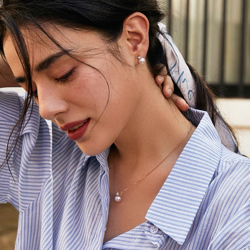 Kate Zirconia Pearl Stud Earrings - Different Colors