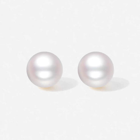 Power Pearl Stud Earrings - 18K Gold Vermeil
