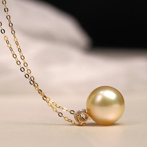 Fairy Drop Golden South Sea Pearl 18K Gold Pendant Necklace