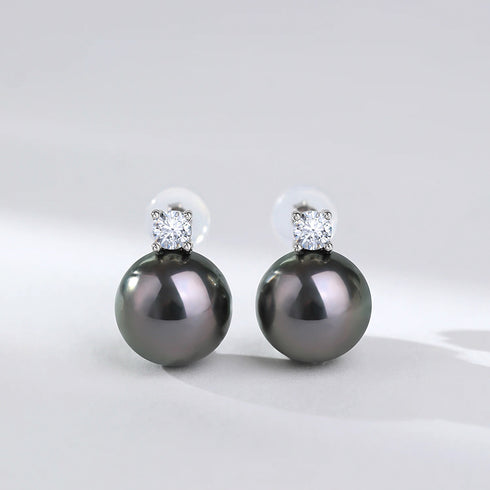 Tahitian Pearl SaSha Earrings - Sterling Silver