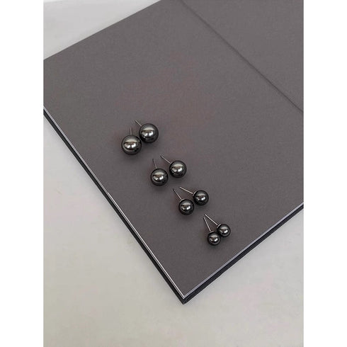 Tahitian South Sea Black Pearl Stud Earrings - Sterling Silver