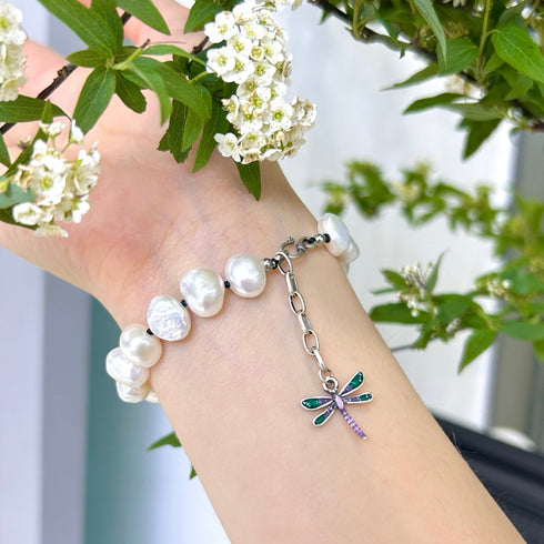 Dragonfly Baroque Pearl Bracelet