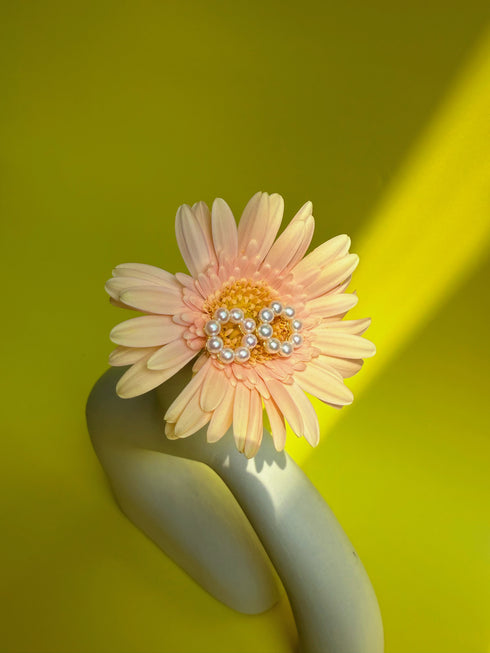 Floral Mini Pearl Wreath Stud Earrings -18K Gold Vermeil