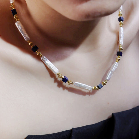 Turquoise Long Baroque Pearl Necklace