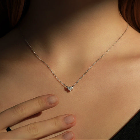 Colorful Birthstone Heart Pendant Necklace - Sterling Silver