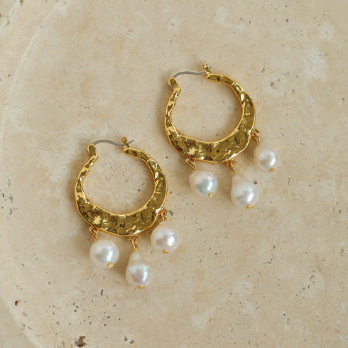 Pearl Multi-Layer Drop Huggies - Vintage Meets Modern