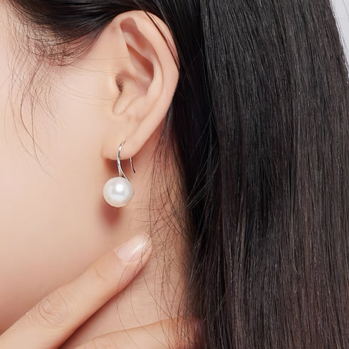 Classic Pearl Hook Earrings - Sterling Silver