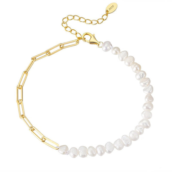 Baroque Pearl Chain Bracelet & Necklace Set – Sterling Silver