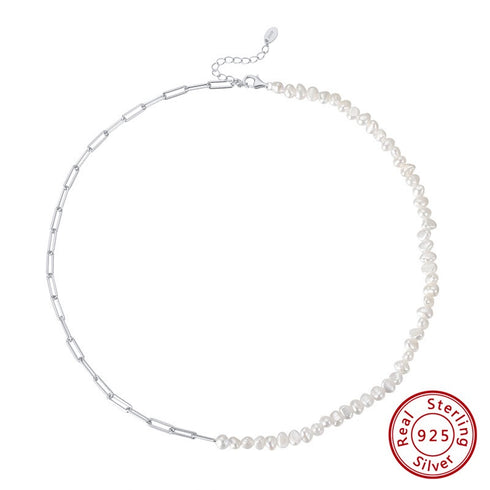 Baroque Pearl Chain Bracelet & Necklace Set – Sterling Silver