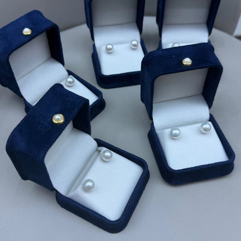 Power Pearl Stud Earrings - 18K Gold Vermeil