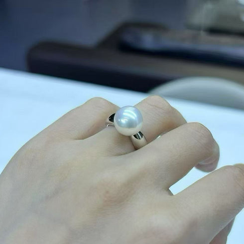 Power Edison Pearl Open Ring - Sterling Silver