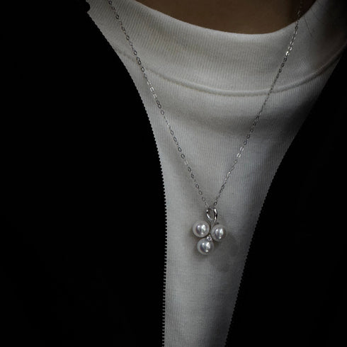 Floral Aurora Pearl Pendant Necklace