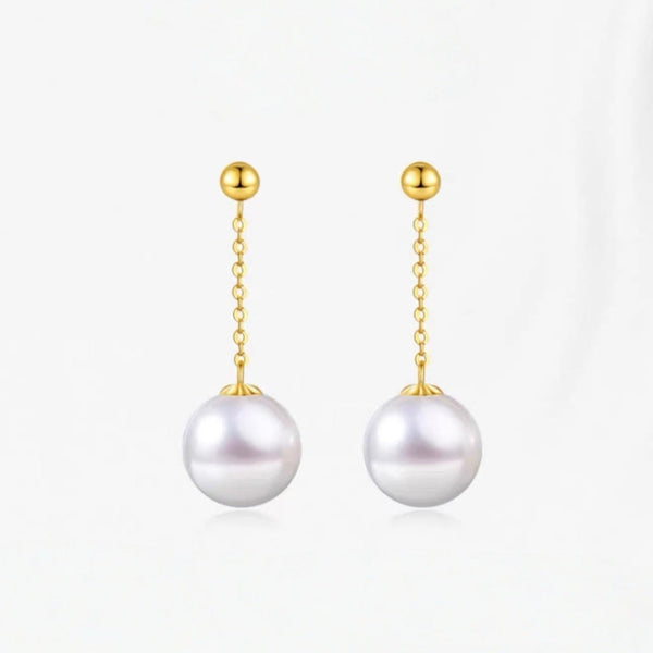 Elegant Pearl Gold Line Earrings